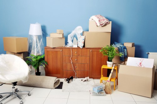 Commercial moving truck service handling office items in Yiewsley
