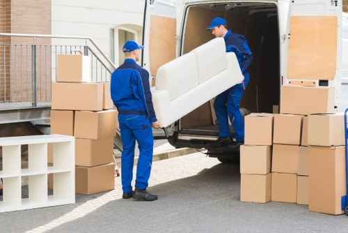 Truck loading furniture and boxes for a Yiewsley move