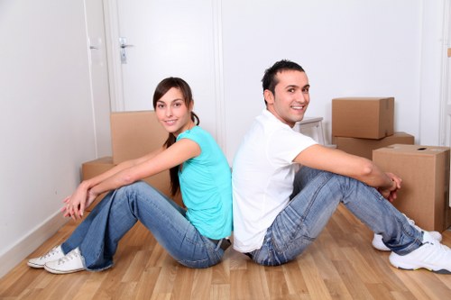 Office furniture being moved for a business relocation near Yiewsley