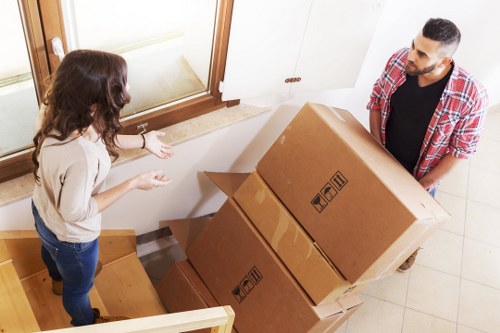 Local moving team handling a flat or house move