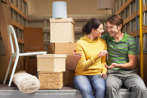 Professional house removal process with loading and unloading