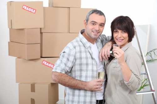 Unpacking boxes in a Yiewsley property after moving day